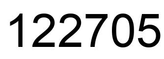 Number 122705 black image