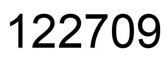 Number 122709 black image