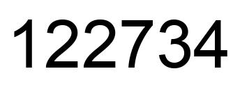 Number 122734 black image