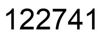 Number 122741 black image