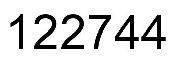 Number 122744 black image