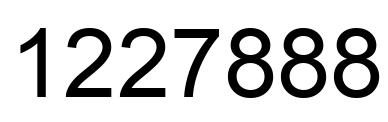 Number 1227888 black image