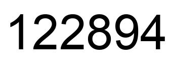 Number 122894 black image