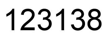 Number 123138 black image