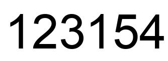 Number 123154 black image