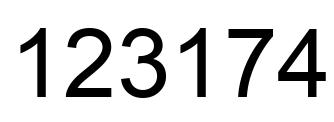 Number 123174 black image