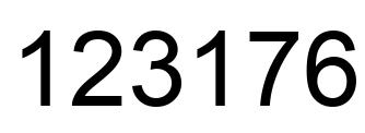 Number 123176 black image
