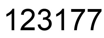 Number 123177 black image