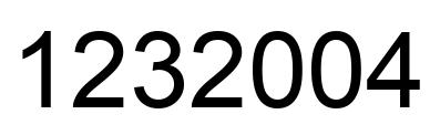 Number 1232004 black image