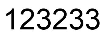 Number 123233 black image