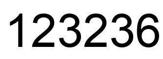 Number 123236 black image
