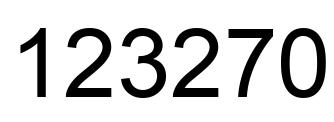 Number 123270 black image
