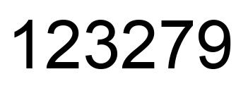 Number 123279 black image