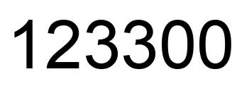 Number 123300 black image