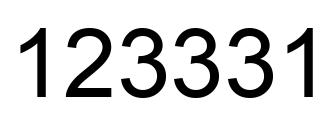 Number 123331 black image