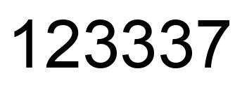 Number 123337 black image
