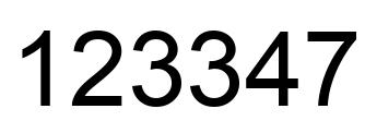 Number 123347 black image