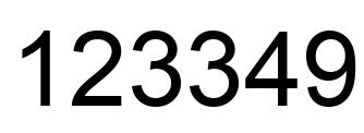 Number 123349 black image