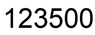 Number 123500 black image