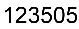 Number 123505 black image