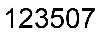 Number 123507 black image