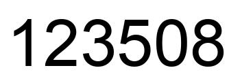 Number 123508 black image