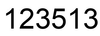 Number 123513 black image