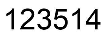 Number 123514 black image