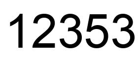 Number 12353 black image