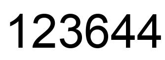 Número 123644 imagen negro