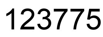 Number 123775 black image