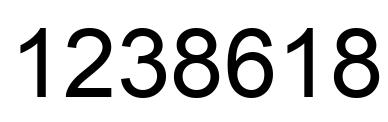 Number 1238618 black image