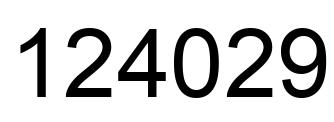 Number 124029 black image