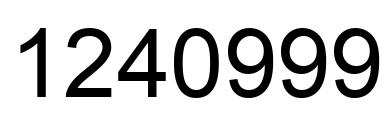 Number 1240999 black image