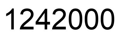 Number 1242000 black image