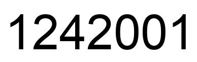 Number 1242001 black image