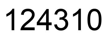 Number 124310 black image
