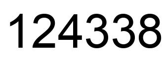 Number 124338 black image