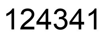 Number 124341 black image
