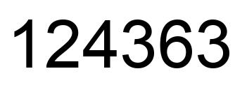 Number 124363 black image
