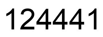 Number 124441 black image