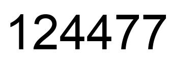 Number 124477 black image