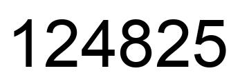 Number 124825 black image