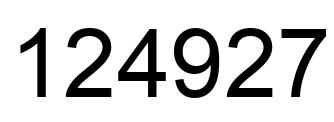 Number 124927 black image
