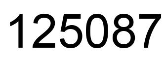 Number 125087 black image
