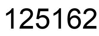 Number 125162 black image