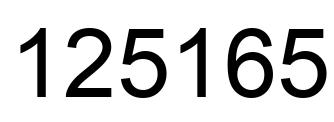 Number 125165 black image