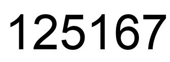 Number 125167 black image
