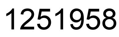 Number 1251958 black image
