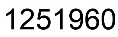 Number 1251960 black image